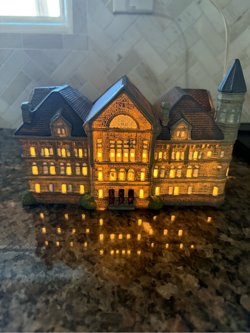 Christmas village Lighted Wayne County Indiana Courthouse. In original box